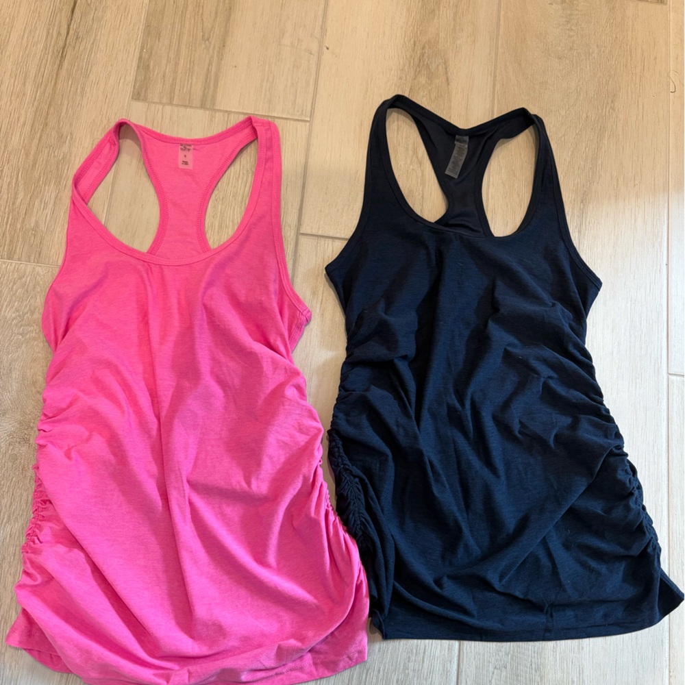 TWO Beyond Yoga Featherweight Let It Grow Racerback Maternity Tanks, Size S